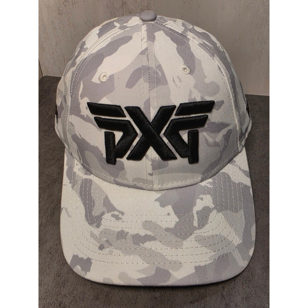 PXG New Era 9FORTY Golf Hat Mens Grey White Camo Snapback Cap‎ Logo